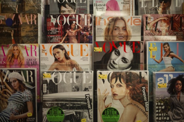 27 Oct 2018, Singapore, Republic of Singapore, Asia, A selection of fashion and woman's magazines in a shop in Singapore
