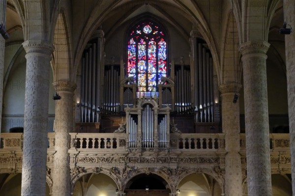 Interior view, Organ, Notre-Dame de Luxembourg Cathedral, Luxembourg City, Luxembourg, Luxembourg