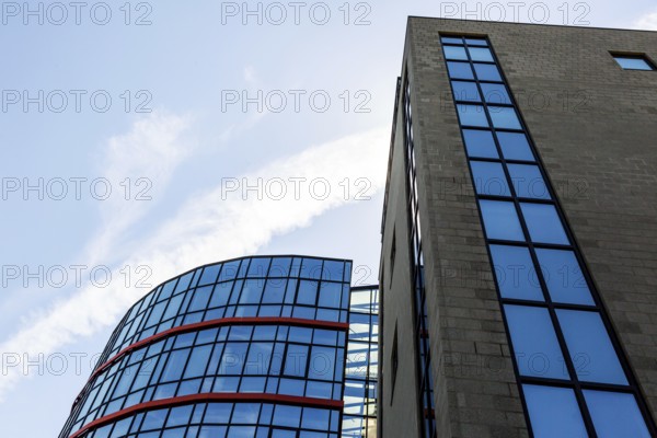 Detail of a modern office complex with blue sky