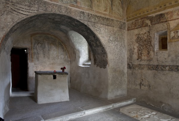 Italy S-Tyrol Naturns St Prokulus Choir and eastern part of south wall of NW, St, Sankt, Saint