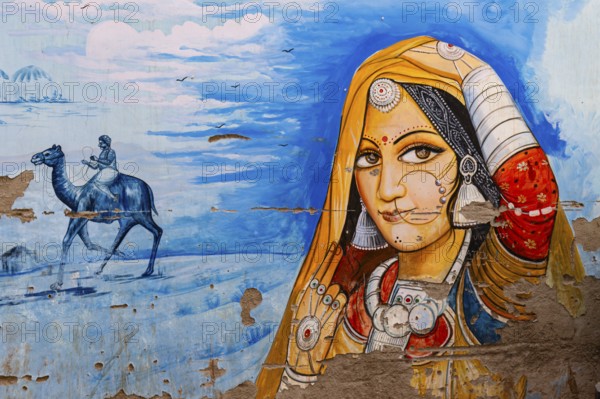 Street-Art in den Straßen der Altstadt von Jodhpur, Rajasthan, Indien