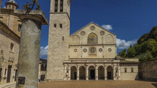 Outside view of the beautiful Duomo of Spoleto Italy
