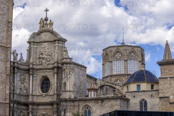 Detail of the Cathedral of Valencia (Catedral de Santa María de Valencia), in the historic centre, Valencia, Autonomous Community of Valencia, Province of Valencia, Spain