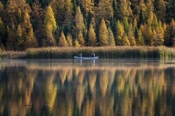 Prairie colors in fall yellow orange trees canoe calm