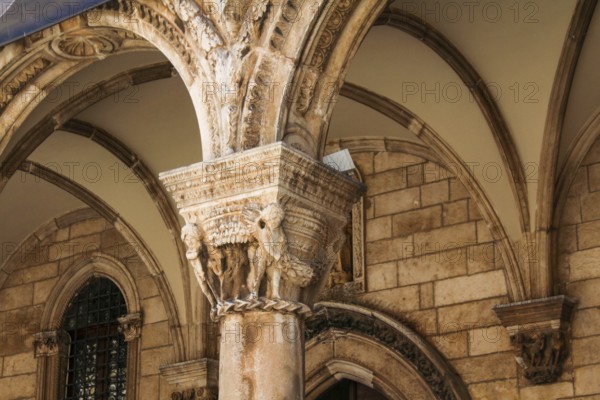 Facade of the famous Rector's Palace in downtown Dubrovnik, Croatia