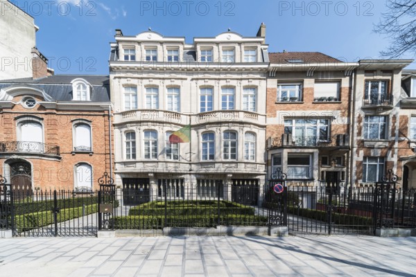 Ixelles, Brussels/ Belgium, 03 30 2019: Facade of the embassy of the Republique du Congo, Franklin Roosevelt Avenue