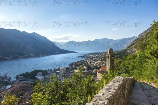 Beautiful sunset in Kotor bay at summer