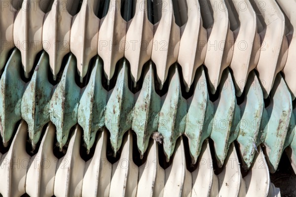 Old cast iron household radiators