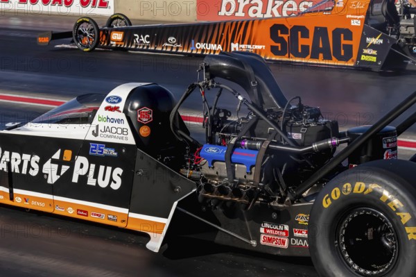 NHRA driver, Clay Millican, prepares to qualify for the Dodge Power Brokers NHRA Mile-High Nationals in Morrison, CO, USA