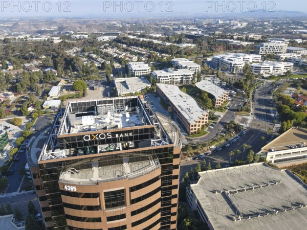 Aerial view of business office building in University City large residential and commercial district, San Diego, California, USA. December 1st, 2020
