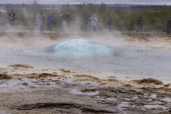 Geyser eruption, Strokkur, Geyser, Iceland