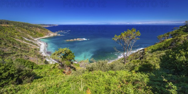 Seascape from Viewpoint La Atalaya, Cantabrian Sea, Miradores Coastal Path, Natura 2000 Network, Preservation Area, Muros de Nalón, Principado de Asturias, Spain