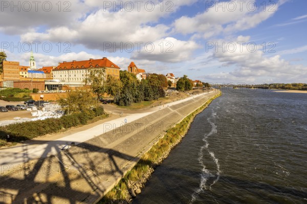 Beautiful view of Vistula River, by the coast of Torun, Poland