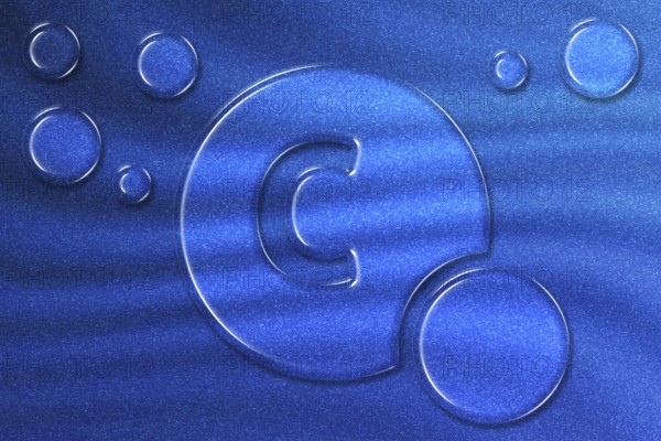 Vitamin C health Symbol, vitamin Concept, Ascorbic acid, treatment cold flu, blue glitter background