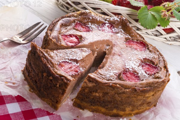 Chocolate cheese cake with Strawberry