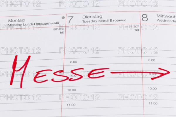 A date is entered in a calendar: Messe Austria