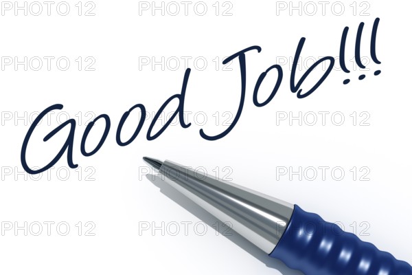 An image of a pen with the message good job