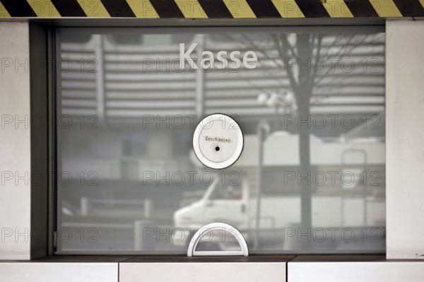 Ticket booth with counter window