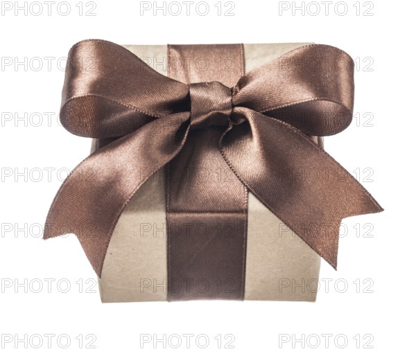 Brown present box isolated on white