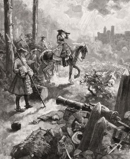 The Imperial army led by Prince Eugen defeats the Turkish army led by Chalil Pascha, Battle of Belgrade, 1717