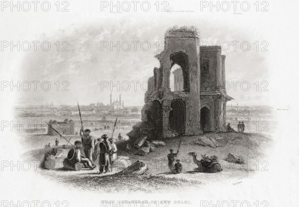 Old vintage photo of Shah Jehanabad, New Delhi, India, Asia