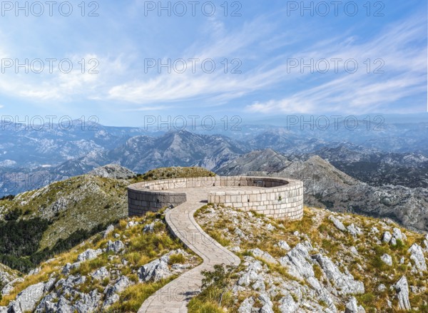 Viewpoint of Njegos Mausoleum in Mountains of Lovcen, Montenegro
