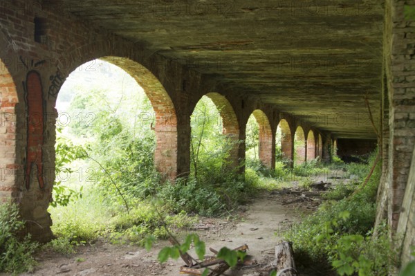 What remains of an old abandoned brick factory