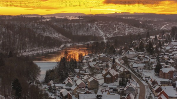 View over Güntersberge evening mood sunset
