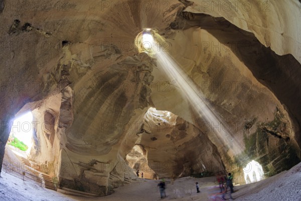 The famous underground park Beit Guvrin. Israel. Ancient caves for the extraction of building materials. Sunny warm day for a successful excursion