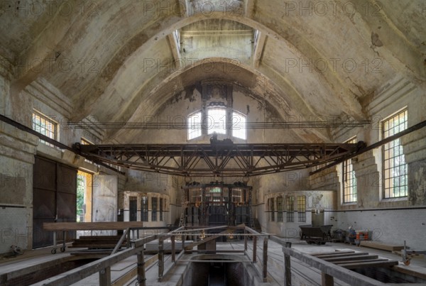 Krefeld, old wastewater treatment plant, old sewage treatment plant, interior, built in 1910 by Georg Bruggaier