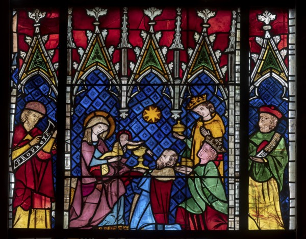 Strasbourg Cathedral, Cathédrale Notre-Dame de Strasbourg, south aisle, 5th window from the west, Life of the Virgin and Childhood of Jesus, Three Wise Men
