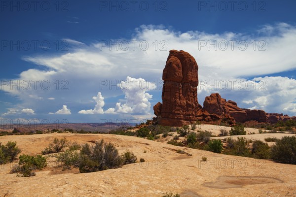 Arches National Park, Moab, Utah, USA. Bordered by the Colorado River in the southeast, it is known as the site of more than 2, 000 natural sandstone arches