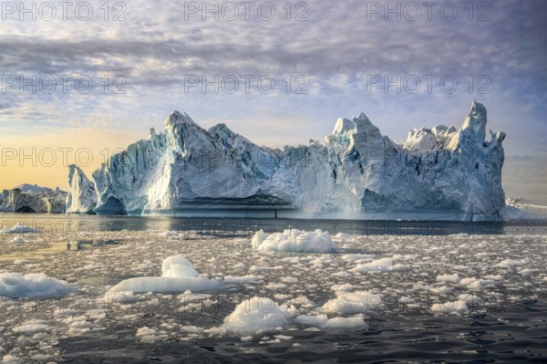 Greenland Ilulissat glaciers at fjord Disco Bay West Greenland