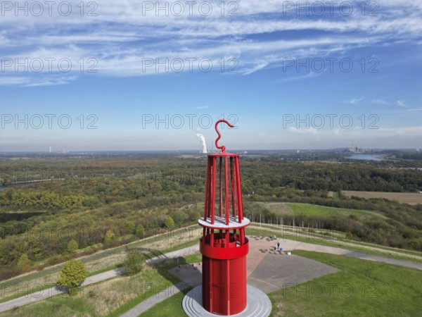 The Rheinpreussen spoil tip is a landmark in the city of Moers, with a height 74 meters. It has a total height of 103 m above sea level. A thirty meter high tower in the shape of a miner's lamp is on the top of the spoil tip. The landmark is part of the Industrial Heritage Trail (German: Route der Industriekultur) which links tourist attractions related to the industrial heritage in the Ruhr area in Germany