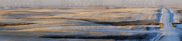 Prairie Landscape Winter Saskatchewan Canada evening light