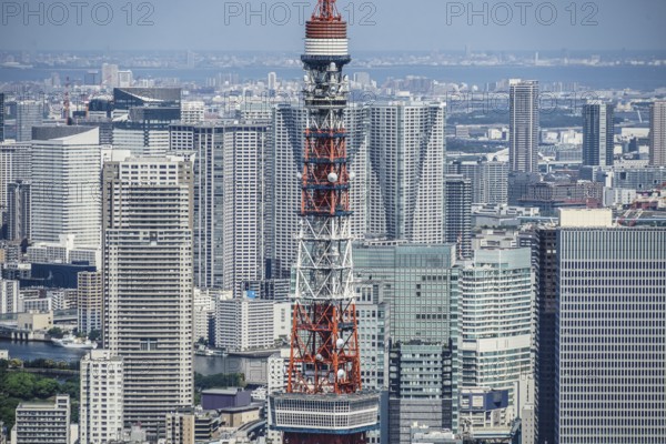 Tokyo Tower and urban landscape. Shooting Location: Tokyo metropolitan area