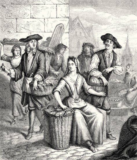 Les Halles de Paris, fresh food market, 18th century