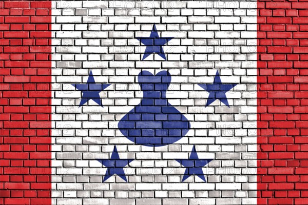 Flag of Austral Islands painted on brick wall