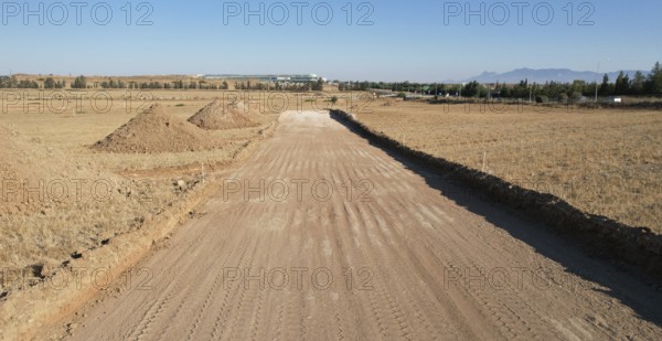 Empty highway road construction works. Transportation development. Nicosia Cyprus