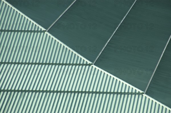 Background texture of a green conference center roof