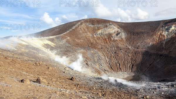 A picture of the active volcanic islands on Lipari Italy