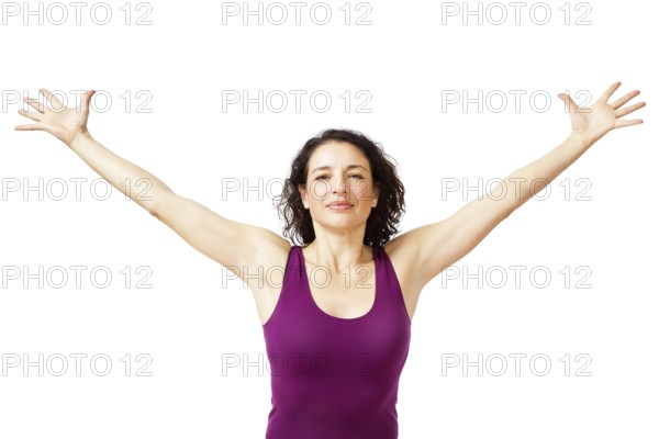 An image of a beautiful women with arms open
