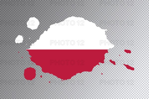 Poland flag brush stroke, national flag on transparent background