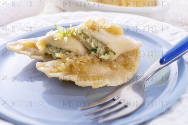 Pierogi with wild garlic filling