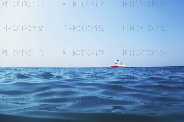Motor Boat on Open Blue Sea