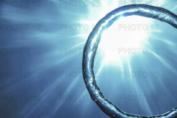Bubble Ring Underwater ascends towards the Sun