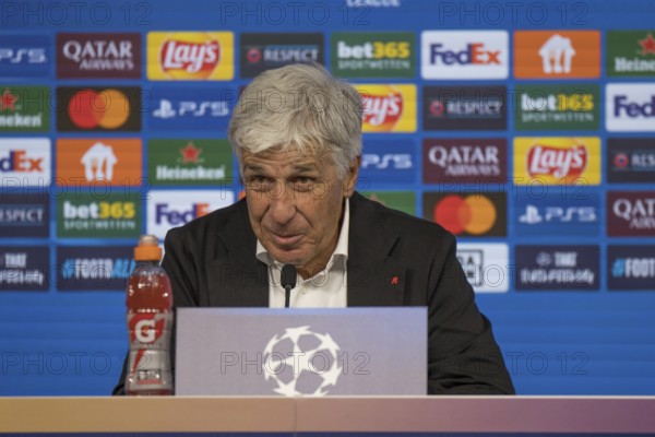 Football match, Coach Gian Piero GASPERINI Atalanta Bergamo at the press conference after the match, various portraits, Stuttgart Arena, Stuttgart
