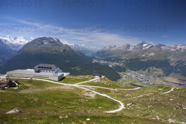 Panorama of the Upper Engadine from Muottas Muragl, Switzerland