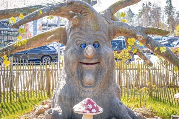 A talking tree on the Hexentanzplatz in Thale, Hexentanzplatz, Thale, Saxony-Anhalt, Germany