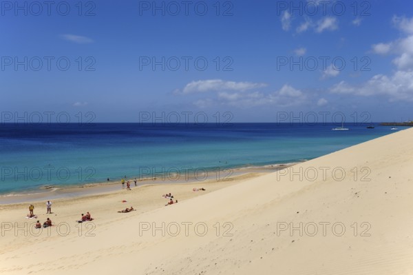 Dune on the beach, Morro Jable, Playa del Matorral, Jandia Peninsula, Fuerteventura, Canary Islands, Canary Islands, Atlantic Ocean, Spain
